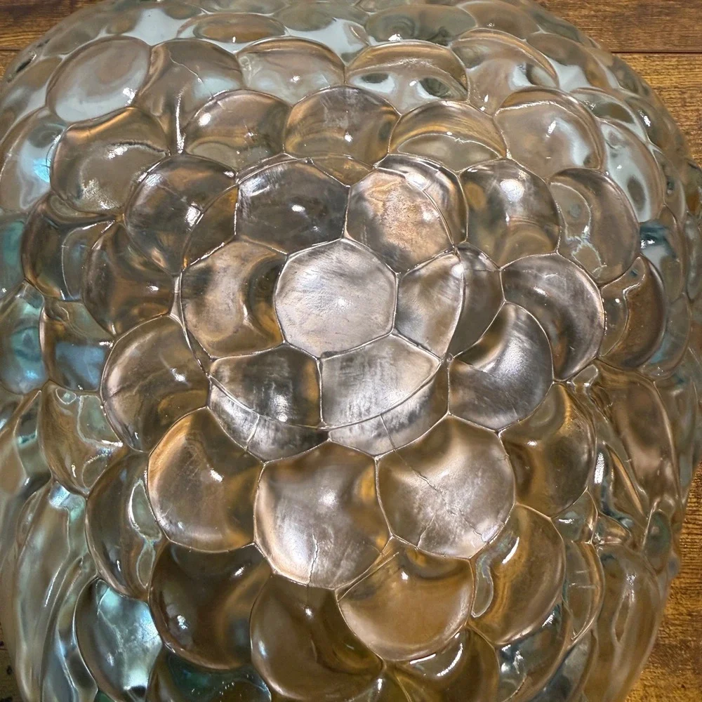 Vtg MCM Clear Glass Grape Cluster Serving 13